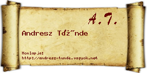 Andresz Tünde névjegykártya