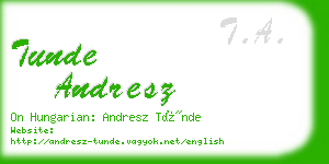 tunde andresz business card